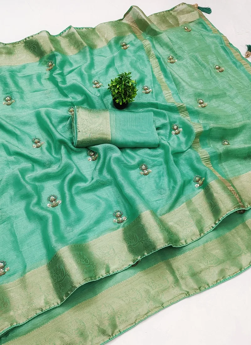 Ktd 3008 Fandy Chiffon Beads Work Saree